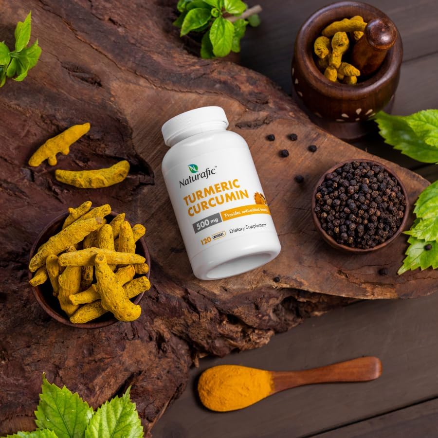 Cápsulas de Cúrcuma y Curcumina con Piperina - 500mg por cápsula, 120 piezas - Suplemento con pimienta negra para mejor absorción, sin OGM, sin gluten - imagen 2