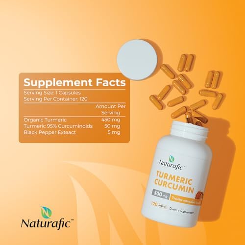 Cápsulas de Cúrcuma y Curcumina con Piperina - 500mg por cápsula, 120 piezas - Suplemento con pimienta negra para mejor absorción, sin OGM, sin gluten - imagen 6