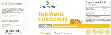 Cápsulas de Cúrcuma y Curcumina con Piperina - 500mg por cápsula, 120 piezas - Suplemento con pimienta negra para mejor absorción, sin OGM, sin gluten - imagen 8