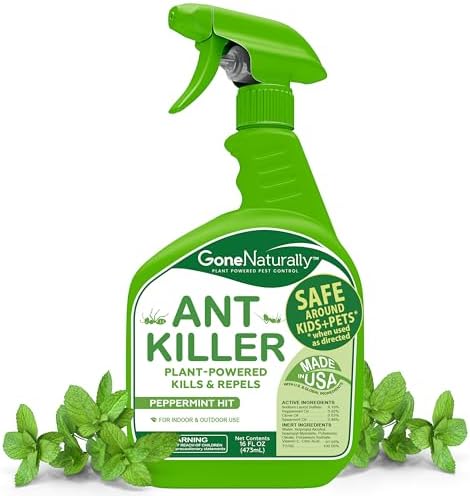 GoneNaturally Insecticida para Hormigas – Spray de Aceite de Menta para Uso Interior y Exterior – Repelente Natural y Seguro para Niños y Mascotas - imagen 1