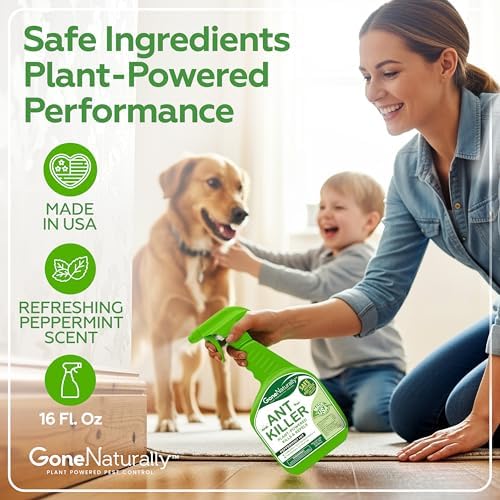 GoneNaturally Insecticida para Hormigas – Spray de Aceite de Menta para Uso Interior y Exterior – Repelente Natural y Seguro para Niños y Mascotas - imagen 2