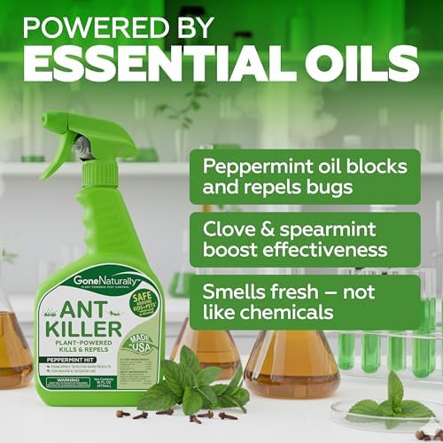 GoneNaturally Insecticida para Hormigas – Spray de Aceite de Menta para Uso Interior y Exterior – Repelente Natural y Seguro para Niños y Mascotas - imagen 6