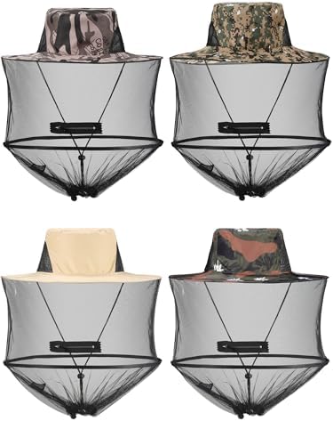 Sombrero con Red para Mosquitos, 4 Piezas, Protección Solar y contra Insectos, Plegable con Cremallera, Ideal para Pesca, Senderismo y Jardinería, 4 - imagen 1
