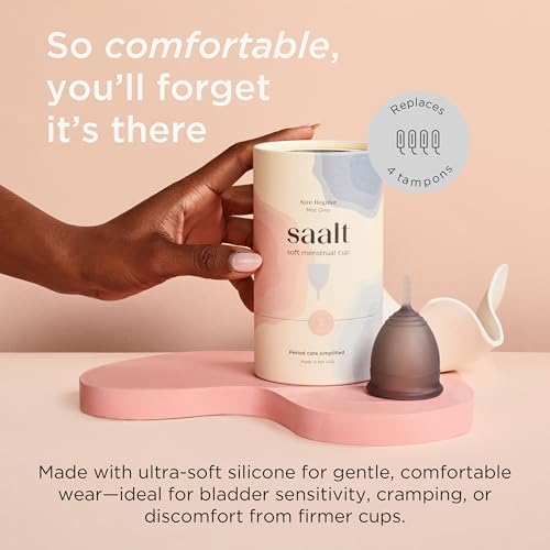 Copa Menstrual Saalt Soft – Copa Reutilizable para Períodos – Protección Cómoda y Sin Fugas hasta 12 Horas – Libre de BPA y Látex – Incluye Bolsa de - imagen 2