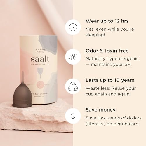 Copa Menstrual Saalt Soft – Copa Reutilizable para Períodos – Protección Cómoda y Sin Fugas hasta 12 Horas – Libre de BPA y Látex – Incluye Bolsa de - imagen 4