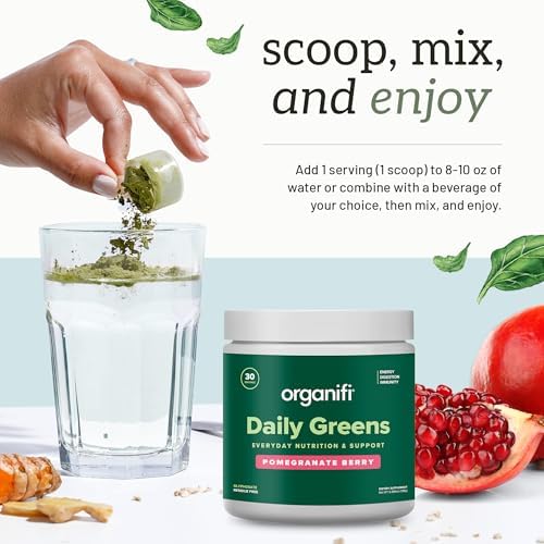 Organifi Daily Greens - Suplemento Nutricional Diario en Polvo - Energía, Digestión e Inmunidad, 30 Porciones - imagen 6