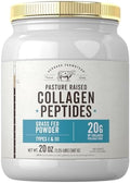 Colágeno en polvo de péptidos de hierba alimentada Carlyle 20oz | Sin sabor | Criado en pastoreo | Tipos I y III | 20g de colágeno por dosis diaria | - imagen 1