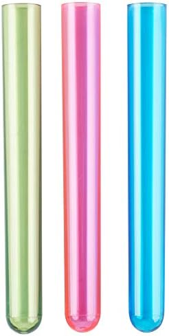 Tubo de ensayo de plástico neón de 5 5/8 en colores surtidos, 3/4 oz - Paquete de 100 unidades - imagen 1