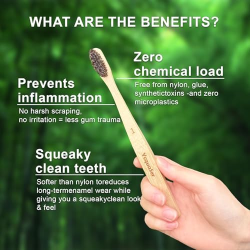 Cepillos de Dientes de Bambú Ycquaser, Set de Viaje con Cerda de Caballo (4 Piezas), Cerdas Naturales Suaves para Adultos, 100% Biodegradables, Sin - imagen 7