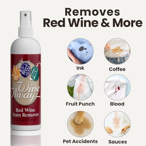 Wine Away Removedor de Manchas de Vino Tinto en Spray - Limpiador Natural para Alfombras y Tapicería - Elimina Manchas de Sangre, Ropa, Café y - imagen 2