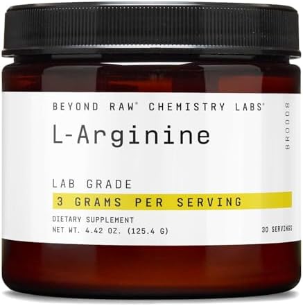 BEYOND RAW Chemistry Labs L-Arginina en Polvo, Potencia tu Ejercicio y Apoya la Recuperación, 30 Porciones - imagen 1