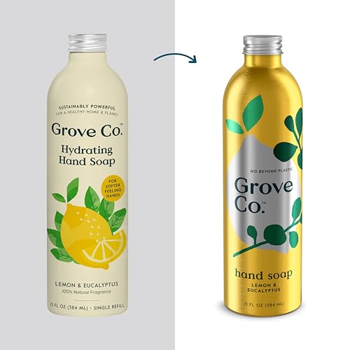 Recargas de Jabón de Manos Hidratante Grove Co. (3 x 13 Fl Oz) | Set de Recarga de Jabón Líquido Sin Plástico, Aroma Natural de Limón y Eucalipto - imagen 2