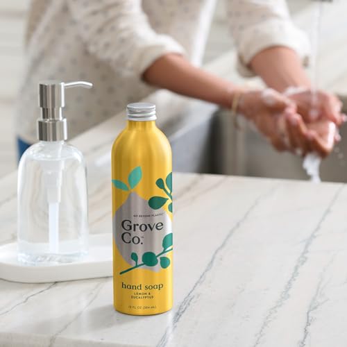 Recargas de Jabón de Manos Hidratante Grove Co. (3 x 13 Fl Oz) | Set de Recarga de Jabón Líquido Sin Plástico, Aroma Natural de Limón y Eucalipto - imagen 3