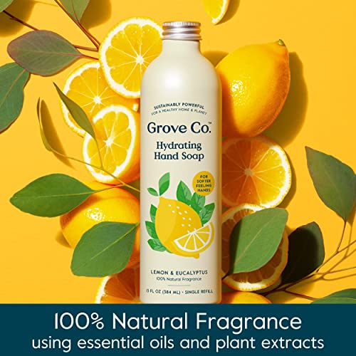 Recargas de Jabón de Manos Hidratante Grove Co. (3 x 13 Fl Oz) | Set de Recarga de Jabón Líquido Sin Plástico, Aroma Natural de Limón y Eucalipto - imagen 4