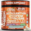 Suplemento Solar Skin Astaxantina para Bronceado con Licopeno, L-Tirosina, Vitaminas A, C, D, E, PABA, Beta Caroteno, Selenio, Extracto de Semilla de - imagen 1