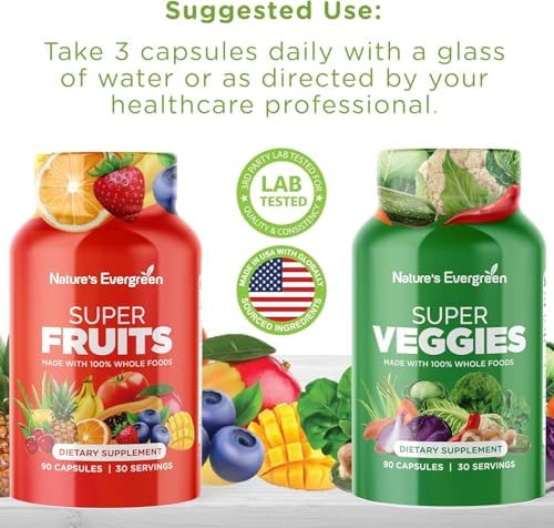 Suplemento de Frutas y Verduras - Nature Fruits y Vegetables - Vegano, Sin OGM, Sin Soja, Vitaminas y Minerales Superfood - (Total 180 Cápsulas - - imagen 6