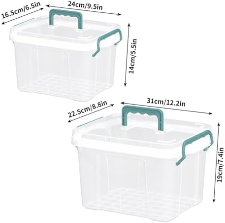Covetree Set de 2 Organizadores de Medicinas de Plástico Transparente - Caja de ros Auxilios Multi-Capa, Duradera y Práctica para Hogar, Oficina y - imagen 2