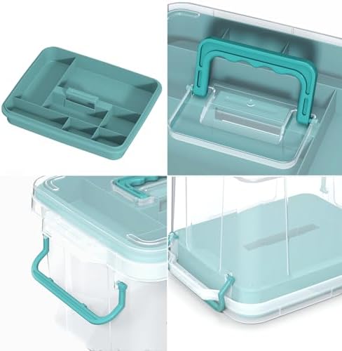 Covetree Set de 2 Organizadores de Medicinas de Plástico Transparente - Caja de ros Auxilios Multi-Capa, Duradera y Práctica para Hogar, Oficina y - imagen 3