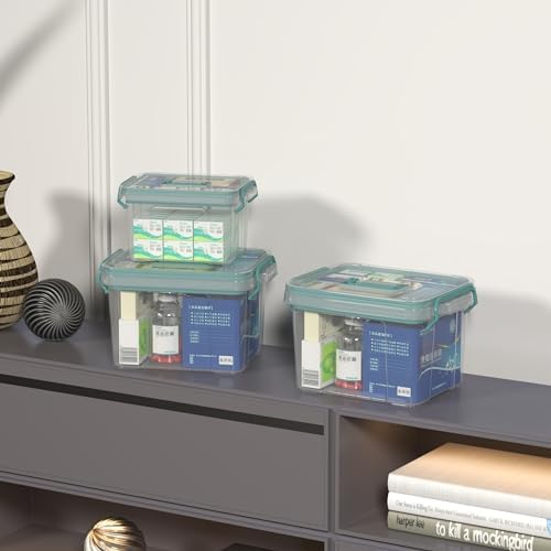 Covetree Set de 2 Organizadores de Medicinas de Plástico Transparente - Caja de ros Auxilios Multi-Capa, Duradera y Práctica para Hogar, Oficina y - imagen 7