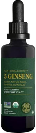 Global Healing Center - Extracto Herbal Orgánico de Ginseng - Suplemento Líquido Panax para Energía - Ginseng Coreano y Siberiano, Maca, Ashwagandha - imagen 1