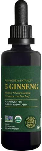 Global Healing Center - Extracto Herbal Orgánico de Ginseng - Suplemento Líquido Panax para Energía - Ginseng Coreano y Siberiano, Maca, Ashwagandha - imagen 1