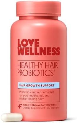 Love Wellness Probioticos para Cabello Saludable | Apoya el Crecimiento Capilar con Biotina y Vitaminas B12 y B6 | Suplemento para un Cuero Cabelludo - imagen 1