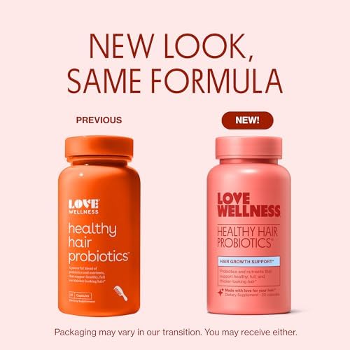 Love Wellness Probioticos para Cabello Saludable | Apoya el Crecimiento Capilar con Biotina y Vitaminas B12 y B6 | Suplemento para un Cuero Cabelludo - imagen 2