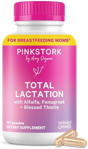Suplemento Total de Lactancia Pink Stork para Aumento de Leche Materna, Fenogreco y Alfalfa Orgánicos, Esenciales Postparto - 60 Cápsulas - imagen 1