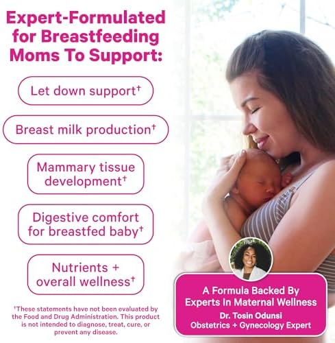 Suplemento Total de Lactancia Pink Stork para Aumento de Leche Materna, Fenogreco y Alfalfa Orgánicos, Esenciales Postparto - 60 Cápsulas - imagen 3