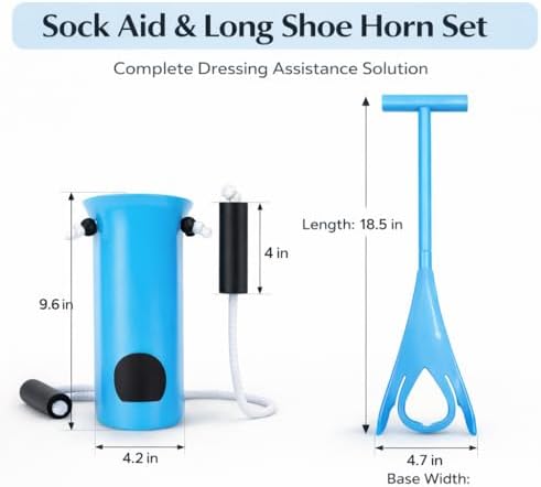 Kit de Ayuda para Ponerse Calcetines para Personas Mayores – Extractor de Calcetines, Correa Elevadora de Pierna y Asa para Puerta de Auto, Ayuda - imagen 2