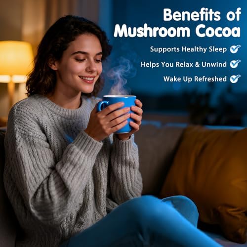 Polvo de Cacao Caliente Balincer con Hongos, Suplemento para Dormir con Reishi, Melatonina, Glicina, L-Teanina, 20 Porciones, Vegano - imagen 3