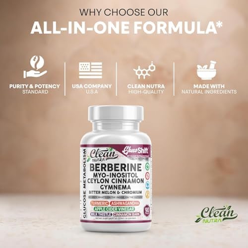 Suplemento Clean Nutra de Berberina con Myo-Inositol, Canela de Ceilán, Gymnema, Melón Amargo y Cromo para Digestión y Bienestar - 90 Cápsulas - imagen 8