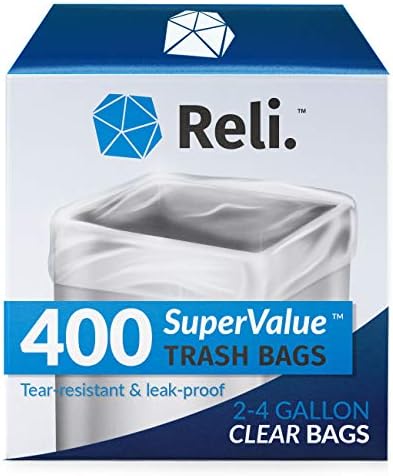 Bolsas de Basura Reli. de 2-4 Galones | 400 Bolsas | Transparentes | Fuertes | Para Baño - imagen 1