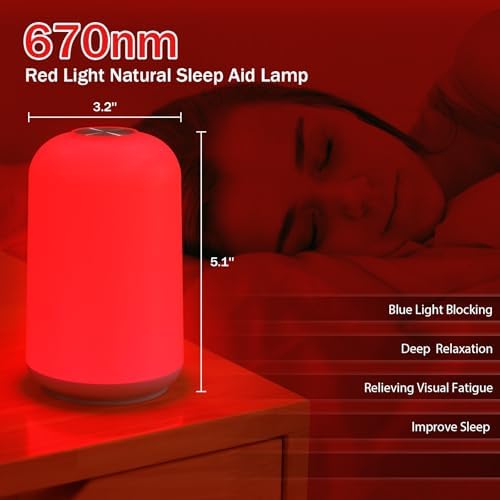 Luz Nocturna Streamlet 670nm Roja Recargable y Regulable con Temporizador, Ayuda para Dormir, Bloqueo de Luz Azul, Meditación y Relajación Profunda - imagen 2