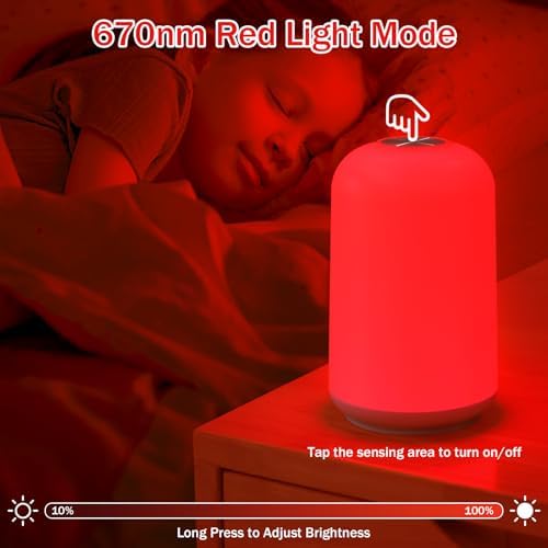 Luz Nocturna Streamlet 670nm Roja Recargable y Regulable con Temporizador, Ayuda para Dormir, Bloqueo de Luz Azul, Meditación y Relajación Profunda - imagen 4