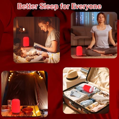 Luz Nocturna Streamlet 670nm Roja Recargable y Regulable con Temporizador, Ayuda para Dormir, Bloqueo de Luz Azul, Meditación y Relajación Profunda - imagen 7