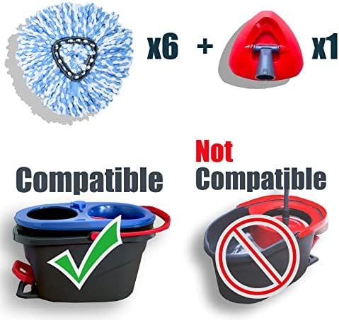 Cabezal de Repuesto Homsis para Mopas 2 Tanques - 7 Paquetes Compatible con Ocedar Rinse Clean, Microfibra, Lavable y Fácil de Cambiar - imagen 2