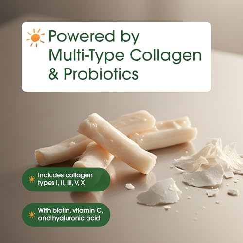 NatureBell Complejo Multi Colágeno - 300 Cápsulas - 5 Péptidos de Colágeno (Tipo I, II, III, V, X), Ácido Hialurónico, Biotina y Probióticos - Apoyo - imagen 6
