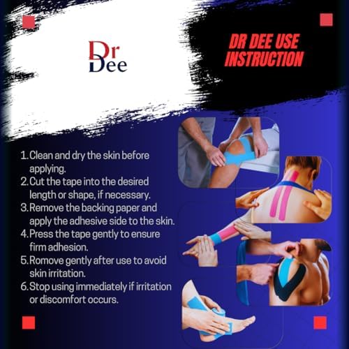 Cinta Kinesiológica Pre-Cortada 80 Piezas | 4 Rollos, 2x10 | Impermeable, Elástica, Transpirable | Soporte para Músculos y Articulaciones | KT Tape - imagen 3