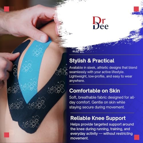 Cinta Kinesiológica Pre-Cortada 80 Piezas | 4 Rollos, 2x10 | Impermeable, Elástica, Transpirable | Soporte para Músculos y Articulaciones | KT Tape - imagen 4