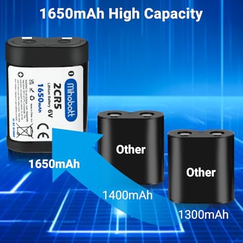 Batería Mihobatt 5-Pack 2CR5, 6V 1650mAh con Protección PTC, Reemplazo para 2CR5M 5032LC DL245 EL2CR5 KL2CR5 RL2CR5 - imagen 2