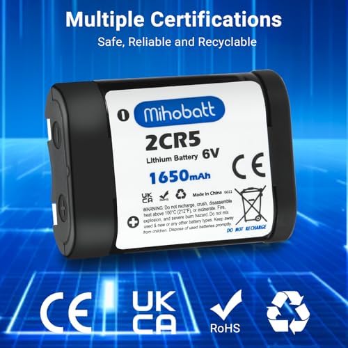 Batería Mihobatt 5-Pack 2CR5, 6V 1650mAh con Protección PTC, Reemplazo para 2CR5M 5032LC DL245 EL2CR5 KL2CR5 RL2CR5 - imagen 5