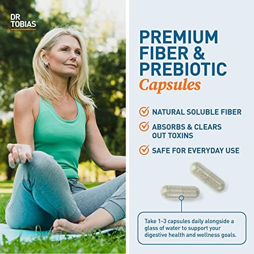 Dr. Tobias Psyllium Daily, Suplemento de Fibra Diaria con Cáscara de Psyllium, Arcilla Bentonita y Semilla de Lino, 180 Cápsulas para la Salud - imagen 4