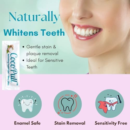 CocoPull Enjuague Bucal Orgánico USDA con Aceite de Menta - Aceite de Coco Orgánico para Higiene Oral Completa, Aliento Fresco, Dientes Limpios y - imagen 2