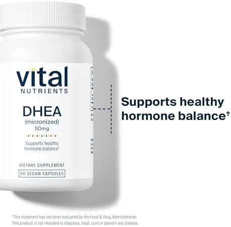 Suplemento DHEA Vital Nutrients 50mg - DHEA Micronizado Vegano para Hombres y Mujeres - Apoya el Balance Hormonal y Metabolismo Saludable - 60 - imagen 5