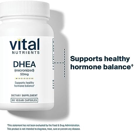 Suplemento DHEA Vital Nutrients 50mg - DHEA Micronizado Vegano para Hombres y Mujeres - Apoya el Balance Hormonal y Metabolismo Saludable - 60 - imagen 6
