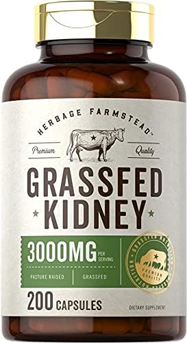 Suplemento de Riñón de Res Alimentada con Pasto Carlyle | 200 Cápsulas | 3000mg | Suplemento Bovina Deshidratada | Libre de Hormonas y Pesticidas | - imagen 1