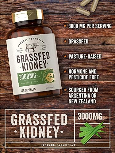 Suplemento de Riñón de Res Alimentada con Pasto Carlyle | 200 Cápsulas | 3000mg | Suplemento Bovina Deshidratada | Libre de Hormonas y Pesticidas | - imagen 3