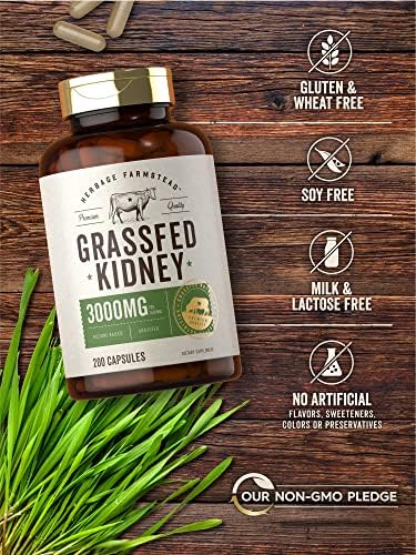 Suplemento de Riñón de Res Alimentada con Pasto Carlyle | 200 Cápsulas | 3000mg | Suplemento Bovina Deshidratada | Libre de Hormonas y Pesticidas | - imagen 4
