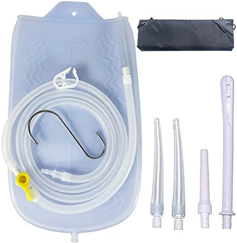 Kit de Enema de Silicona KYZETJD de 2 L con Bolsa, Manguera de Silicona de 6.3ft y 3 Puntas Reutilizables para Limpieza de Colon - imagen 1